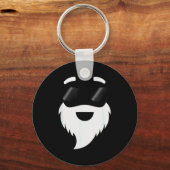 Santa Claus Sungles Funny Hipster Christmas Appare Schlüsselanhänger (Vorderseite)