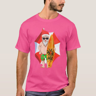 Santa Claus Surfers Surfen Sommer Hawaii Christma T-Shirt