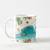 Santa Claus surfing on Christmas Holiday Kaffeetasse (Links)