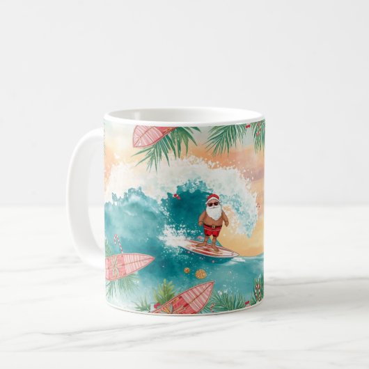  Santa Claus surfing on Christmas Holiday  Kaffeetasse (Vorderseite Links)