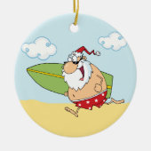 Santa Claus Surfing Ornament (Vorne)