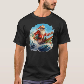 Santa Claus Surfing T-Shirt