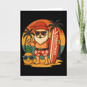 Santa Claus surft Hawaii Weihnachten Strand Spaß Karte