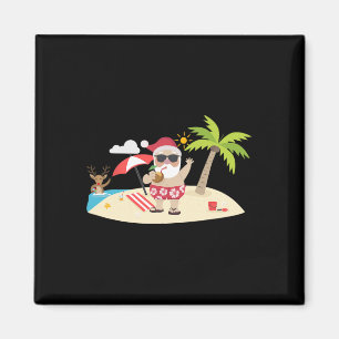 Santa Claus surft hawaiianisch Magnet