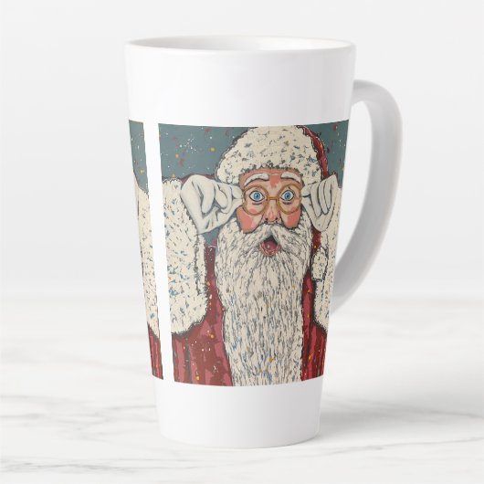 Santa Claus Surprised Milchtasse (Rechte Ecke)