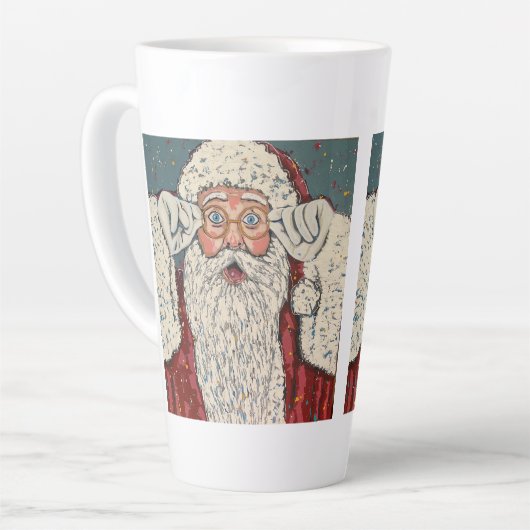Santa Claus Surprised Milchtasse (Linke Ecke)