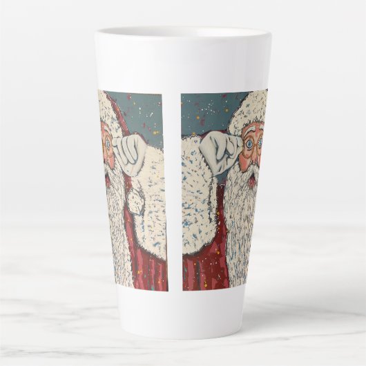 Santa Claus Surprised Milchtasse (Vorderseite)