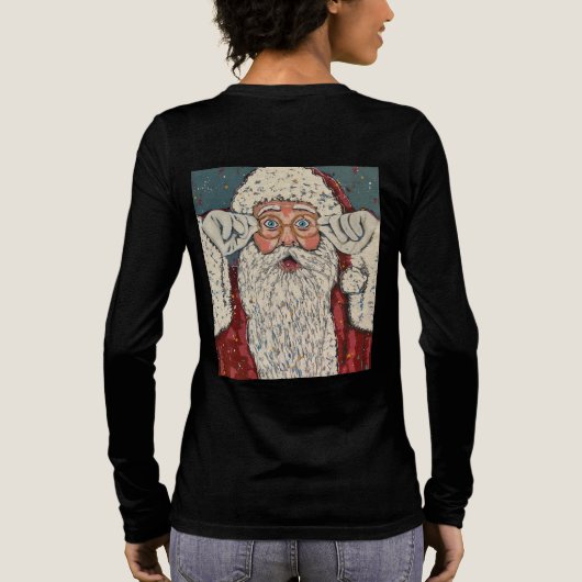Santa Claus Surprised Tri-Blend Shirt (Rückseite)