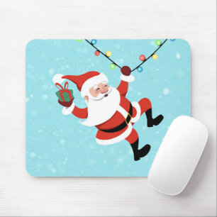 Santa Claus Swinging on a string of rope Chrismas Mousepad