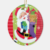 Santa Claus Tanz Keramik Ornament (Links)