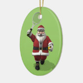 Santa Claus Tennis Player Keramikornament (Links)