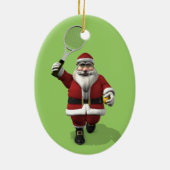 Santa Claus Tennis Player Keramikornament (Hinten)