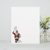 Santa Claus Tennis spielen (Stehend Vorderseite)