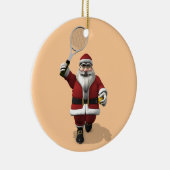 Santa Claus Tennis spielen Keramik Ornament (Rechts)