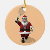 Santa Claus Tennis spielen Keramik Ornament (Vorne)
