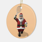 Santa Claus Tennis spielen Keramik Ornament (Links)