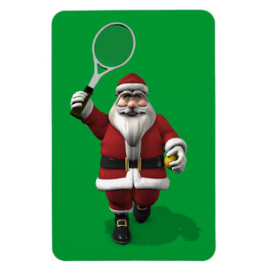 Santa Claus Tennis spielen Magnet
