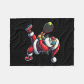 Santa Claus Tennis spielen Racket Christi Fleecedecke (Vorderseite (Horizontal))