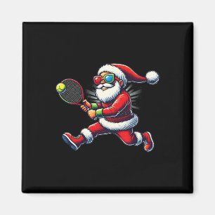 Santa Claus Tennis spielen Racket Christi Magnet