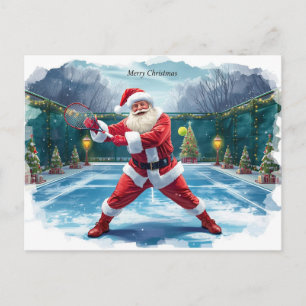 Santa Claus Tennis Winterurlaub Feiertagspostkarte