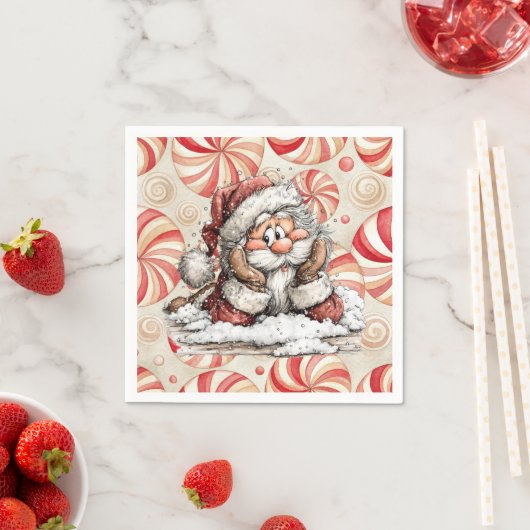 Santa Claus Thinking After He Fell Serviette (Beispiel)