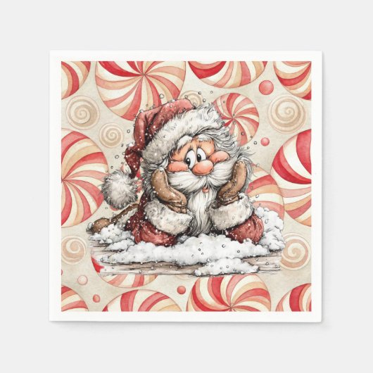 Santa Claus Thinking After He Fell Serviette (Vorderseite)