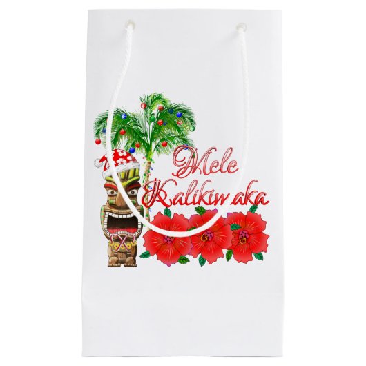 Santa Claus Tiki Mele Kalikimaka Kleine Geschenktüte (Vorderseite)
