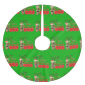 Santa Claus Tiki Mele Kalikimaka Polyester Weihnachtsbaumdecke (Vorderseite)