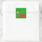 Santa Claus Tiki Mele Kalikimaka Quadratischer Aufkleber (Tasche)