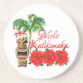 Santa Claus Tiki Mele Kalikimaka Sandstein Untersetzer (Vorne)