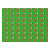 Santa Claus Tiki Mele Kalikimaka Tischdecke (Vorderseite (Horizontal))