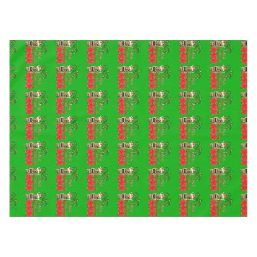 Santa Claus Tiki Mele Kalikimaka Tischdecke (Vorderseite (Horizontal))
