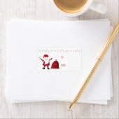 Santa Claus Toy Bag Candy Canes Adressaufkleber (Insitu)