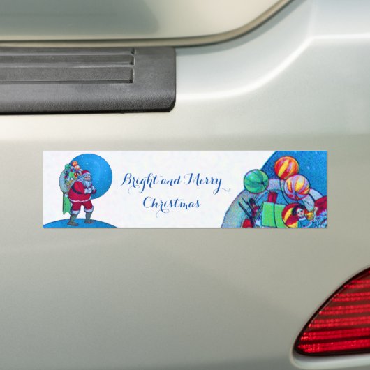 SANTA CLAUS , TOY SACK UND BALLOONS Weihnachtsnach Autoaufkleber (Auf Auto)