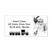 Santa Claus Toy Train North Pole Postadresse Gummistempel (Prägung)