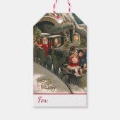 Santa Claus Train Vintage Geschenkanhänger (Vorderseite)