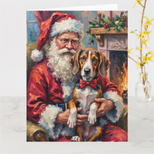 Santa Claus Treeing Walker Coonhound Weihnachtskun Karte