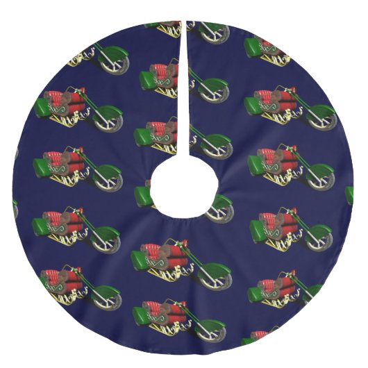 Santa Claus' Trike Polyester Weihnachtsbaumdecke (Vorderseite)