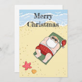 Santa Claus Tropical Beach Frohe Weihnachten (Vorne/Hinten)