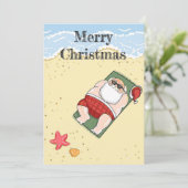 Santa Claus Tropical Beach Frohe Weihnachten (Stehend Vorderseite)