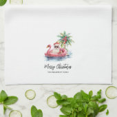 Santa Claus Tropical Beach Weihnachten Geschirrtuch (Gefaltet)