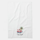 Santa Claus Tropical Beach Weihnachten Geschirrtuch (Vertikal)
