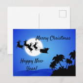 Santa Claus Tropical Christmas TreesCard Postkarte (Vorne/Hinten)