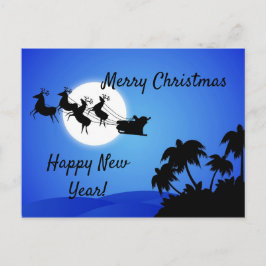 Santa Claus Tropical Christmas TreesCard Postkarte