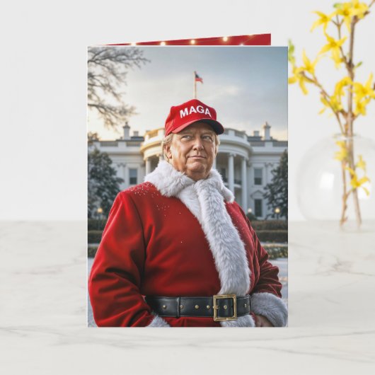 Santa Claus Trump Karte (Gelbe Blume)