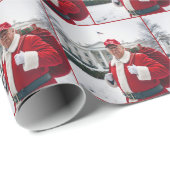 Santa Claus Trump mit einem roten Geschenksack Geschenkpapier (Rolleneckpunkt)