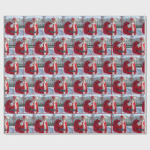 Santa Claus Trump mit einem roten Geschenksack Geschenkpapier (Flach)