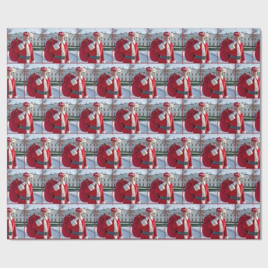 Santa Claus Trump mit einem roten Geschenksack Geschenkpapier (Flach)