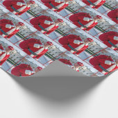 Santa Claus Trump mit einem roten Geschenksack Geschenkpapier (Ecke)