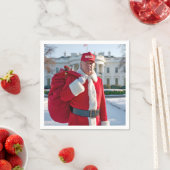 Santa Claus Trump mit einem roten Geschenksack Serviette (Beispiel)